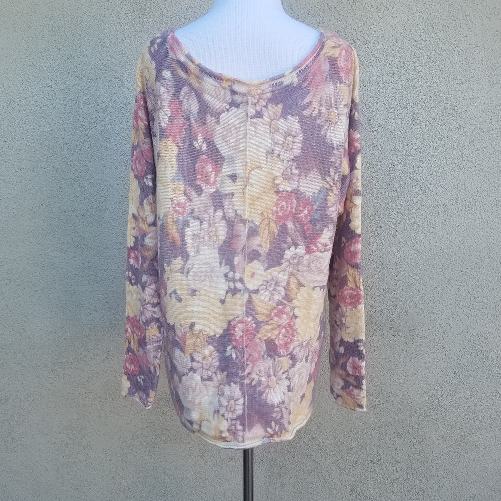 Free People Floral Print Sweater Top - Picture 2 of 8